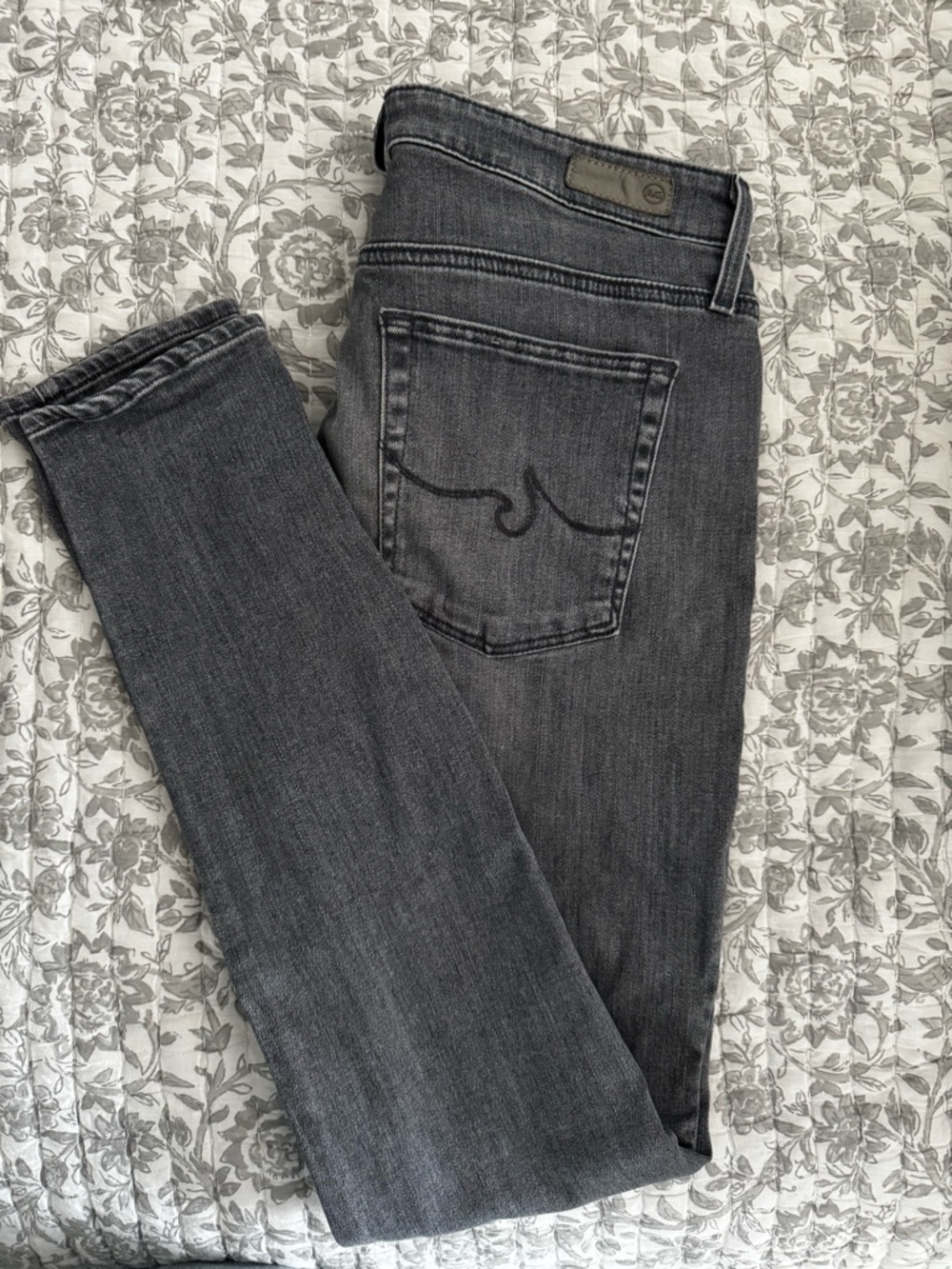 Ag Adriano Goldschmied Gray Skinny Stretch Jeans